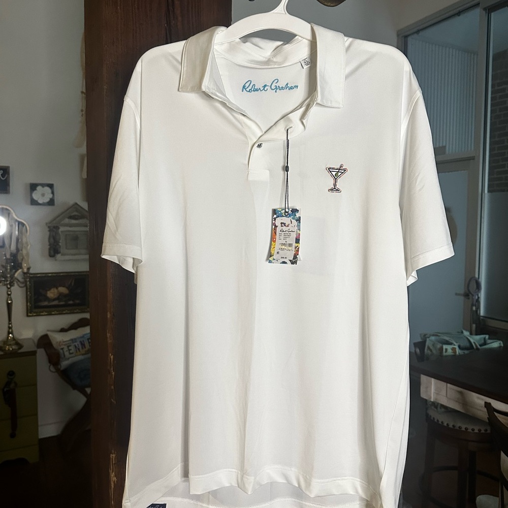 Robert Graham Classic White Polo Shirt
